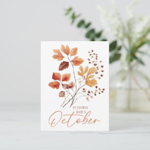 Meine Lieblingsfarbe Ist Oktober Postkarte