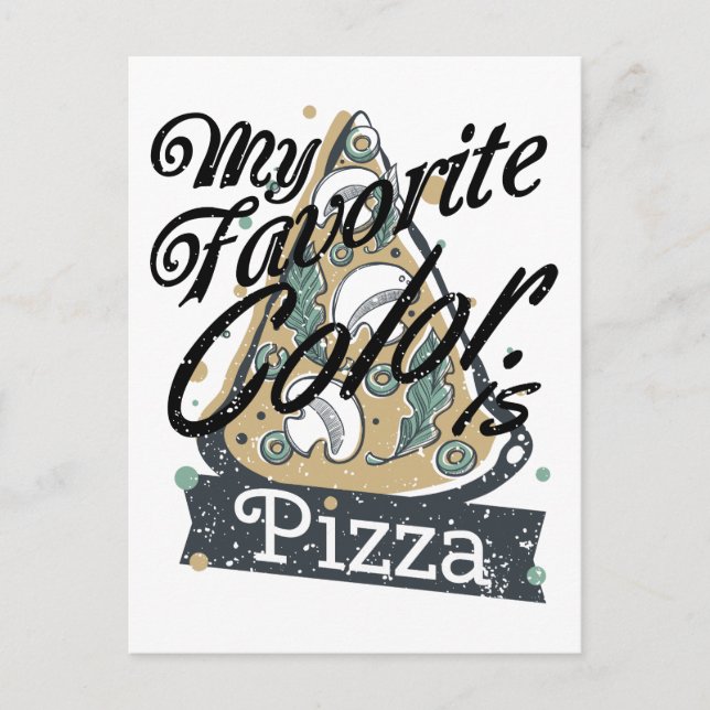 Meine Lieblingsfarbe ist Pizza, die Lover kocht Postkarte (Vorderseite)