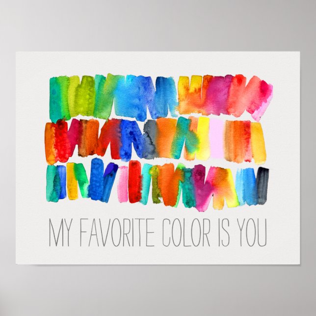 Meine Lieblingsfarbe ist Regenbogenkunst Poster (Vorne)