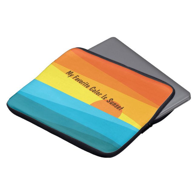 Meine Lieblingsfarbe ist Sunset Laptopschutzhülle (Vorne Oben)