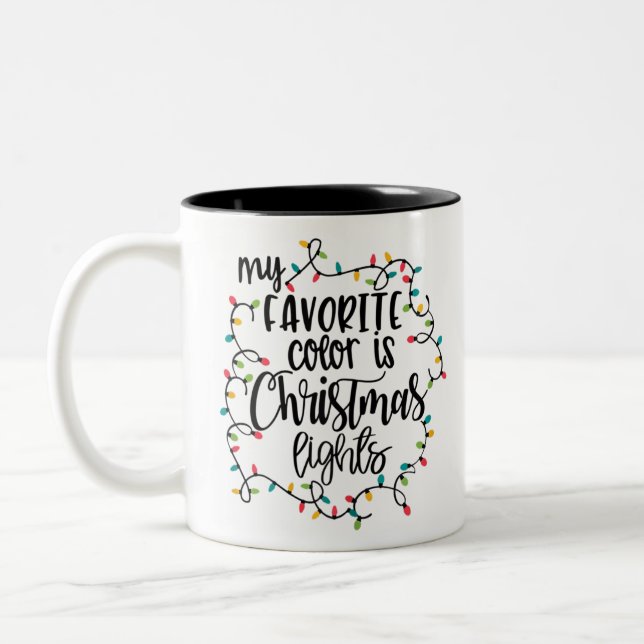 Meine Lieblingsfarbe ist Weihnachten Zweifarbige Tasse (Links)