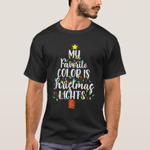 Meine Lieblingsfarbe ist Weihnachts-Licht-Pajama-W T-Shirt