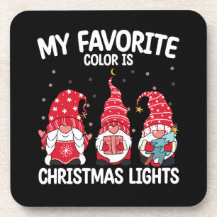 Meine Lieblingsfarbe ist Weihnachtsbeleuchtung Gno Getränkeuntersetzer