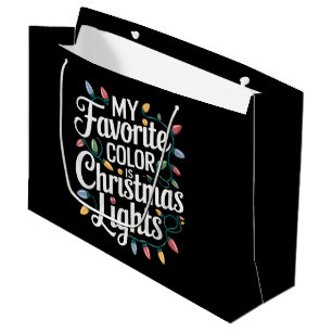Meine Lieblingsfarbe ist Weihnachtsbeleuchtung Xma Große Geschenktüte