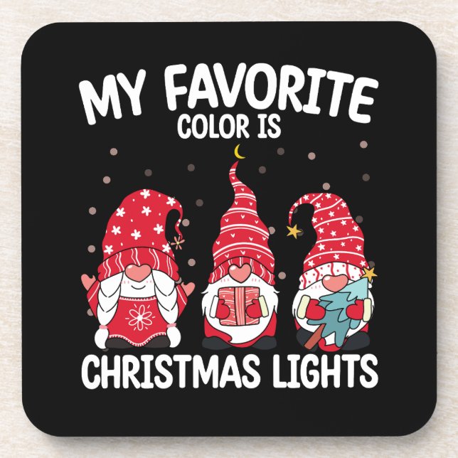 Meine Lieblingsfarbe ist Weihnachtsleuchten Getränkeuntersetzer (Vorderseite)