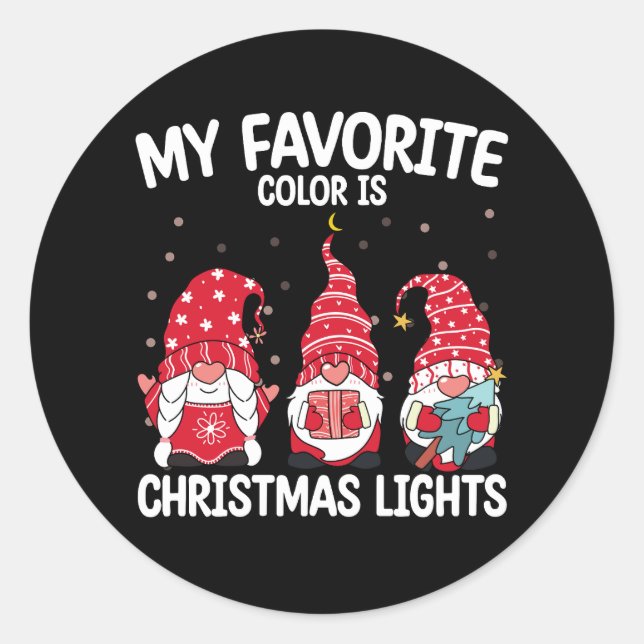 Meine Lieblingsfarbe ist Weihnachtsleuchten Runder Aufkleber (Vorderseite)