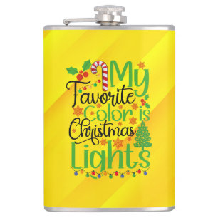 Meine Lieblingsfarbe ist Weihnachtslicht-55667 Flachmann