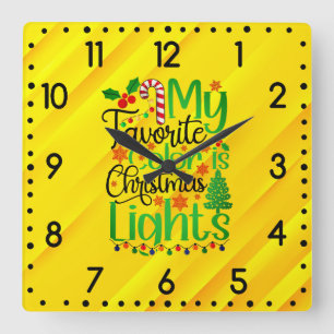 Meine Lieblingsfarbe ist Weihnachtslicht-55667 Quadratische Wanduhr