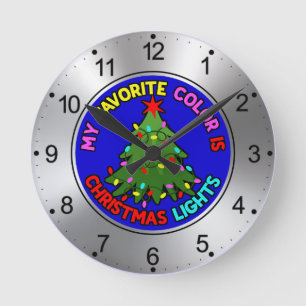 Meine Lieblingsfarbe ist Weihnachtslicht-78678 Runde Wanduhr
