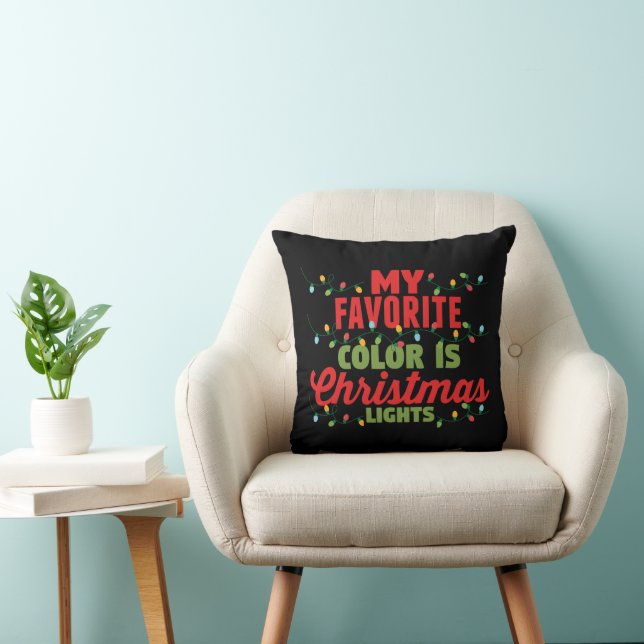 Meine Lieblingsfarbe ist Weihnachtslicht Kissen (Stuhl )