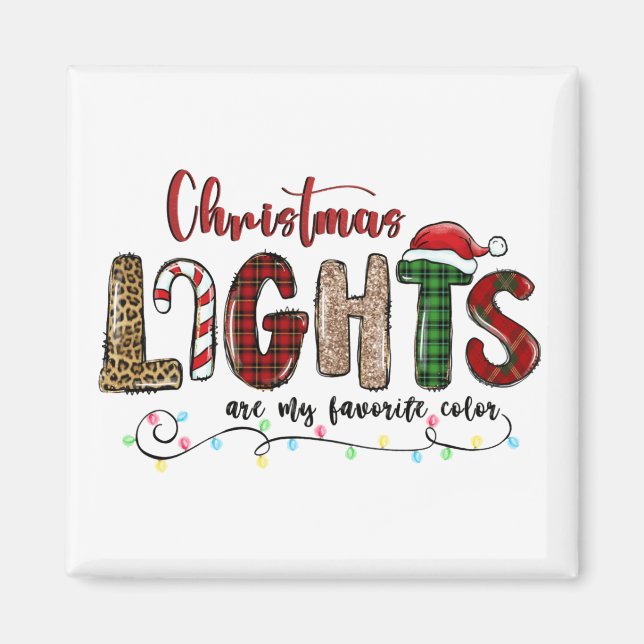 Meine Lieblingsfarbe ist Weihnachtslicht Magnet (Vorne)