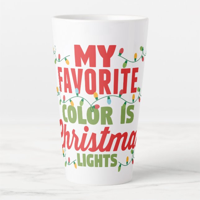 Meine Lieblingsfarbe ist Weihnachtslicht Milchtasse (Vorderseite)