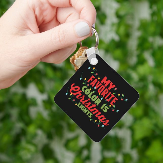 Meine Lieblingsfarbe ist Weihnachtslicht Schlüsselanhänger (Hand)