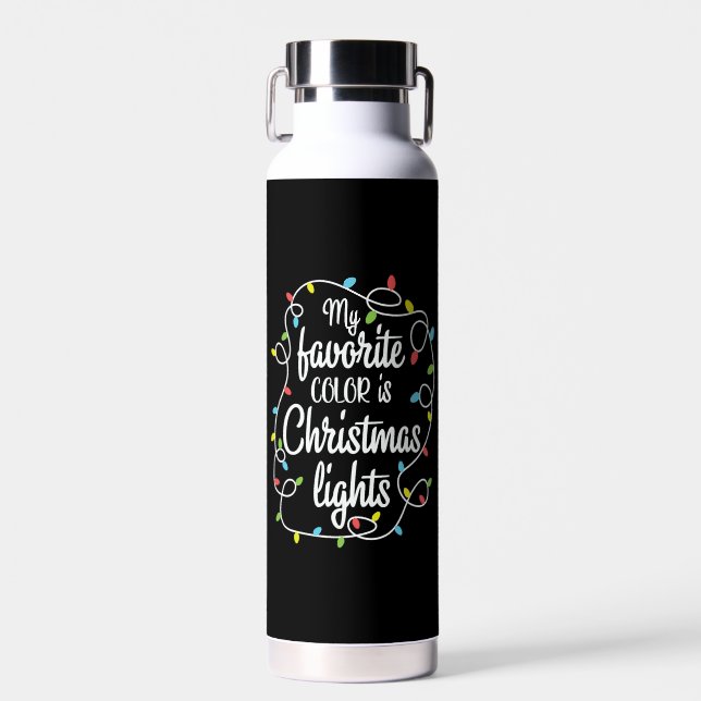 Meine Lieblingsfarbe sind Weihnachtsleuchten Trinkflasche (Vorne)