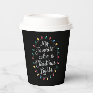 Meine Lieblingsfarbe sind Weihnachtslichter Xmas F Pappbecher