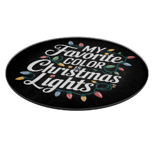 Meine Lieblingsfarbe sind Weihnachtslichter Xmas F Schneidebrett