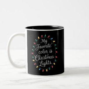 Meine Lieblingsfarbe sind Weihnachtslichter Xmas U Zweifarbige Tasse