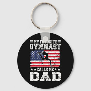 Meine Lieblingsgymnastin nennt mich Vater Usa Flag Schlüsselanhänger