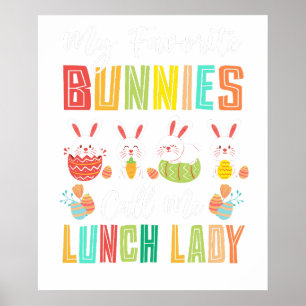 meine Lieblingshasen nennen mich Lunch Lady, Retro Poster
