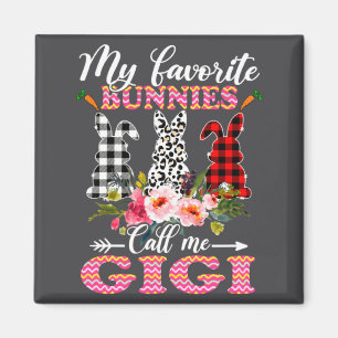 Meine Lieblingskaninchen nennen mich Gigi Ostern L Magnet