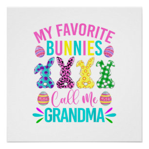Meine Lieblingskaninchen nennen mich Oma-Shirt Süß Poster