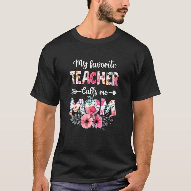 Meine Lieblingslehrerin nennt mich Mama Baseball T-Shirt (Vorderseite)