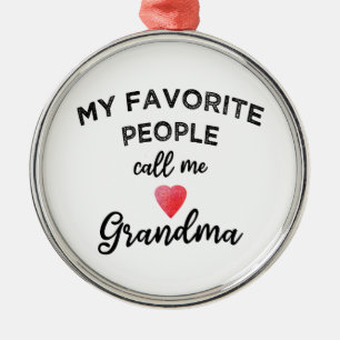 Meine Lieblingsmenschen nennen mich Oma Herz-Enkel Ornament Aus Metall
