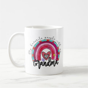 Meine Lieblingsmenschen nennen mich Oma Pink Rainb Kaffeetasse