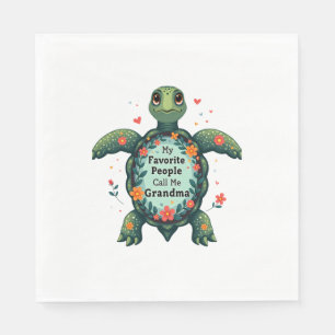 Meine Lieblingsmenschen nennen mich Oma Turtle - O Serviette