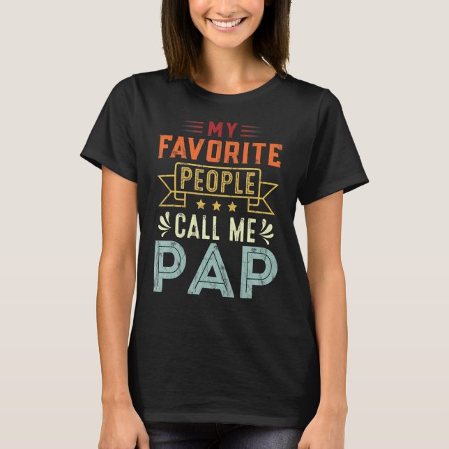 Meine Lieblingsmenschen nennen mich Pap Retro Vate T-Shirt (Vorderseite)