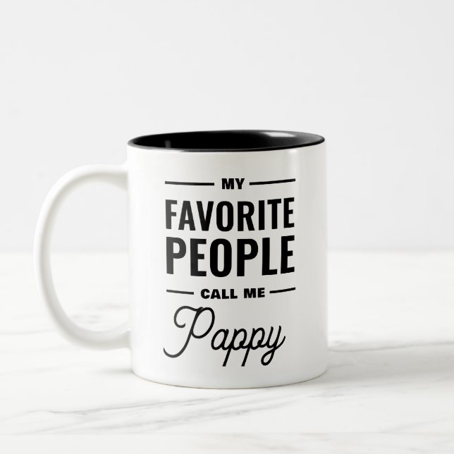 Meine Lieblingsmenschen nennen mich Pappy Zweifarbige Tasse (Links)