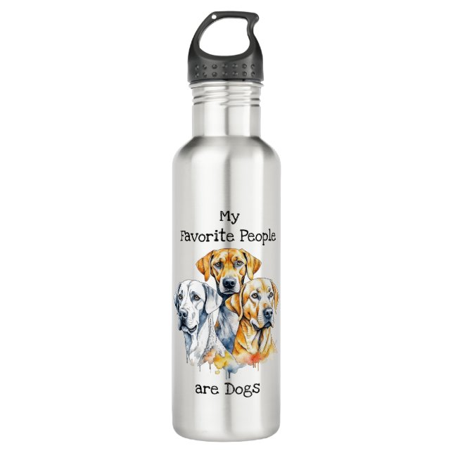 Meine Lieblingsmenschen sind Hunde Edelstahlflasche (Vorderseite)