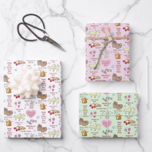Meine Lieblingsmusik Niedlich Gezeichnet Geschenkpapier Set (Vorderseite)