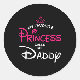 Meine Lieblingsprinzessin nennt mich Daddy Daughte Runder Aufkleber
