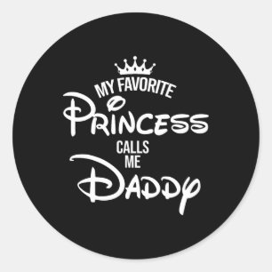 Meine LieblingsPrinzessin nennt mich Daddy Shirt M Runder Aufkleber
