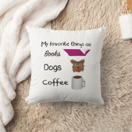 Meine Lieblingssachen Bücher, Hunde, Kaffee Kissen