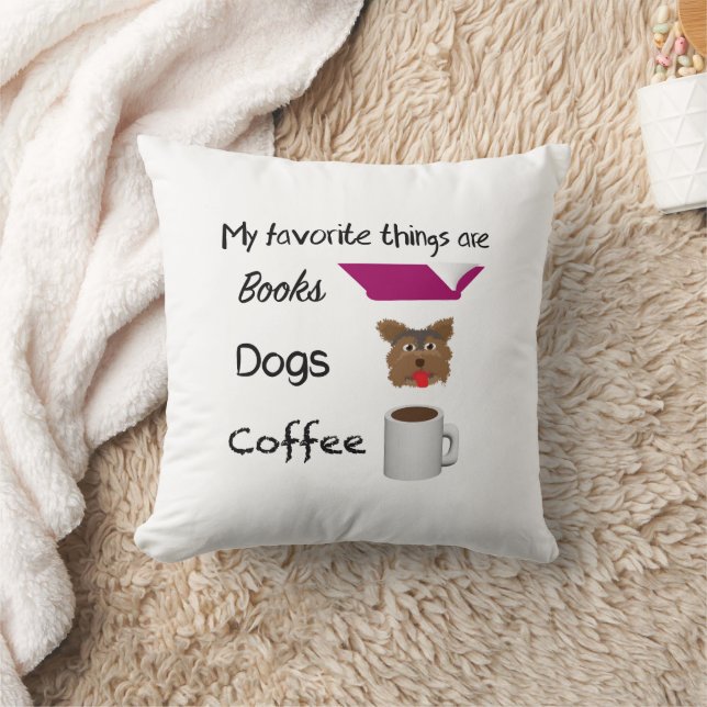 Meine Lieblingssachen Bücher, Hunde, Kaffee Kissen (Decke)