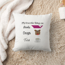 Meine Lieblingssachen Bücher, Hunde, Tee Kissen