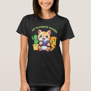 Meine Lieblingssachen Katzen Gaming Pflanzen Pizza T-Shirt