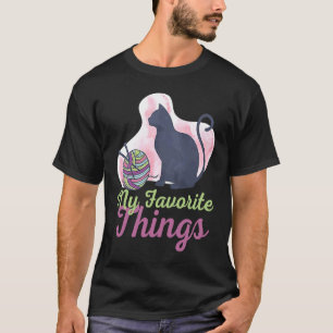 Meine Lieblingssachen Katzen und Häkeln Kunst und T-Shirt