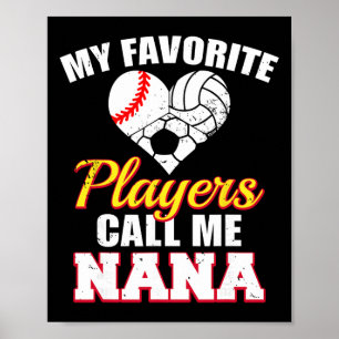 Meine Lieblingsspieler Baseball Volleyball Fußball Poster