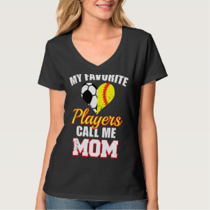 Meine Lieblingsspieler nennen mich Mama Softball S T-Shirt