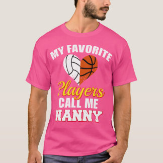 Meine Lieblingsspieler nennen mich Nanny Volleybal T-Shirt