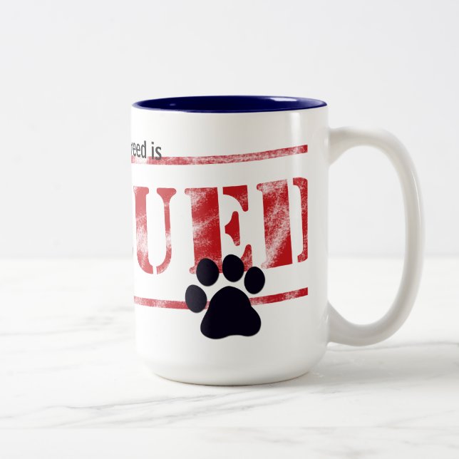 Meine Lieblingszucht wird gerettet Zweifarbige Tasse (Rechts)