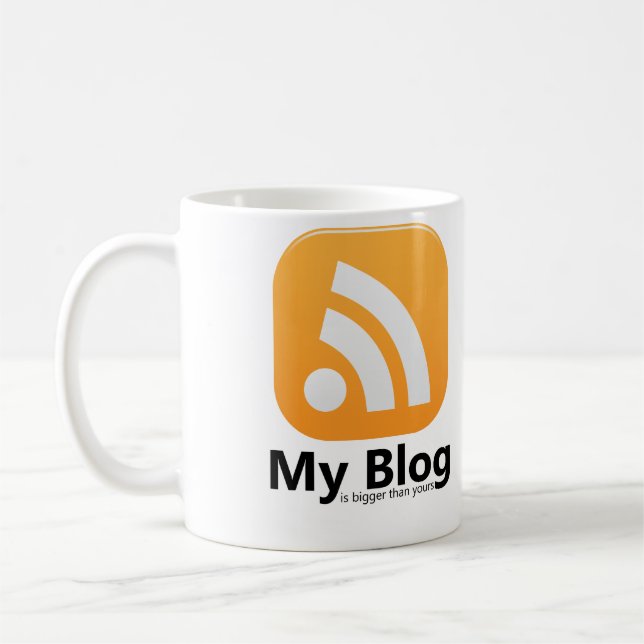 Meine Logo-Kaffee-Tasse des Blog-RSS Kaffeetasse (Links)