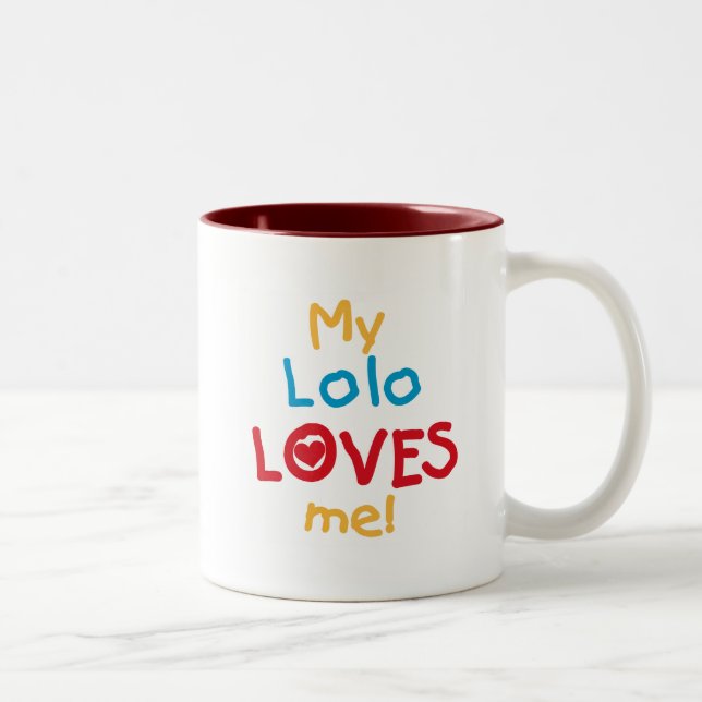 Meine Lolo Lieben Me T - Shirt und Geschenke Zweifarbige Tasse (Rechts)