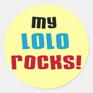 Meine Lolo Rocks T - Shirt und Geschenke Runder Aufkleber
