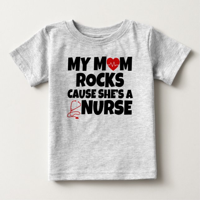 Meine Mama-Felsenursache ist sie ein lustiges Baby Baby T-shirt (Vorderseite)