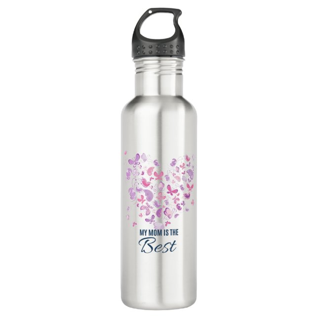 Meine Mama ist das beste Geschenk für die Mama Edelstahlflasche (Vorderseite)
