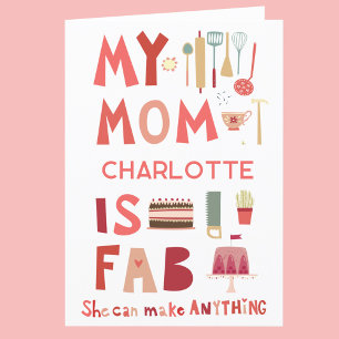 Meine Mama ist die Fab Personalisiert Fun Card Dankeskarte